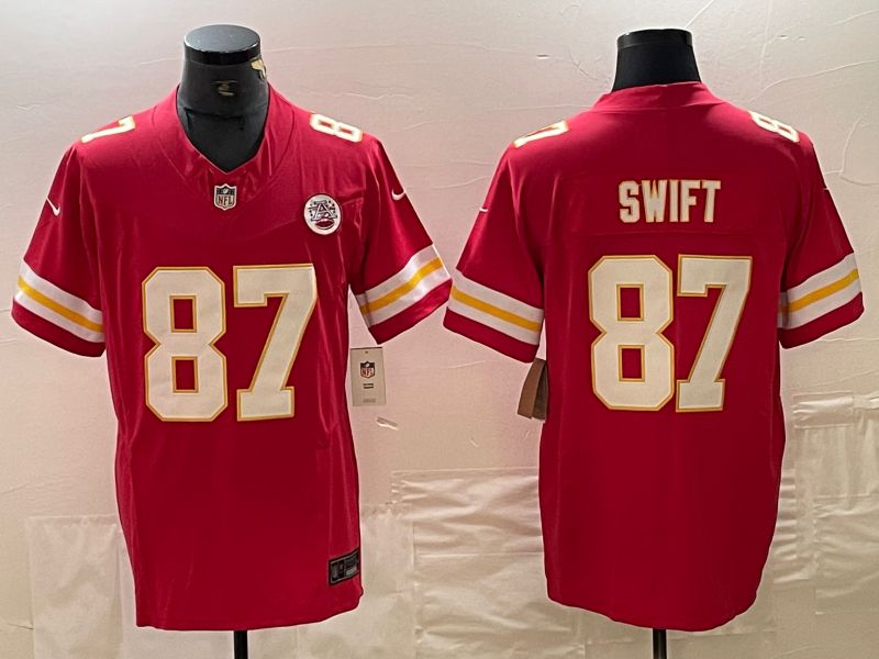 Men Kansas City Chiefs 87 Swift Red 2024 Nike Vapor F.U.S.E. Limited NFL Jersey